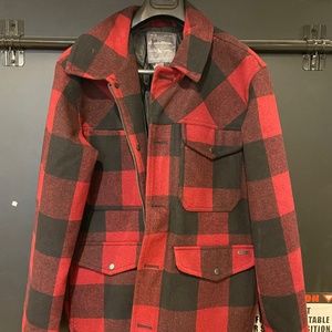 Eddie Bauer Red & Black Plaid Chore / Hunting Jacket XL
